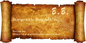 Burgreth Bogdán névjegykártya